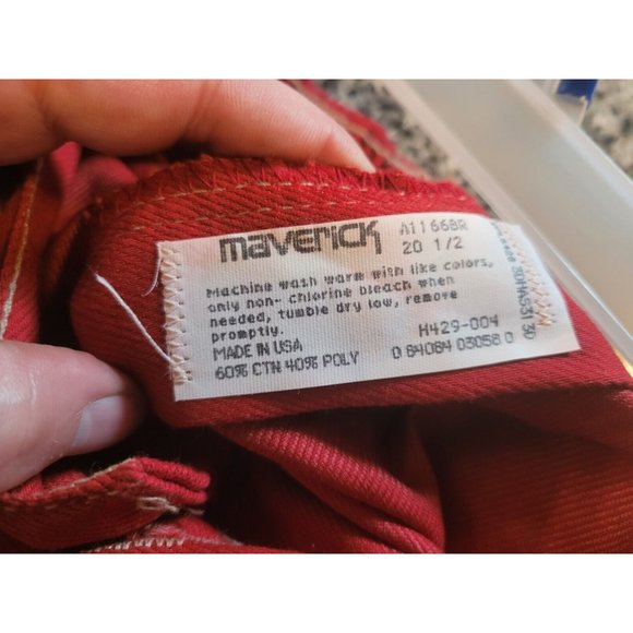 Lady Maverick Women's Elastic Waist Red Rust Wash Jeans Size 20 1/2 Made in USA - Picture 4 of 4